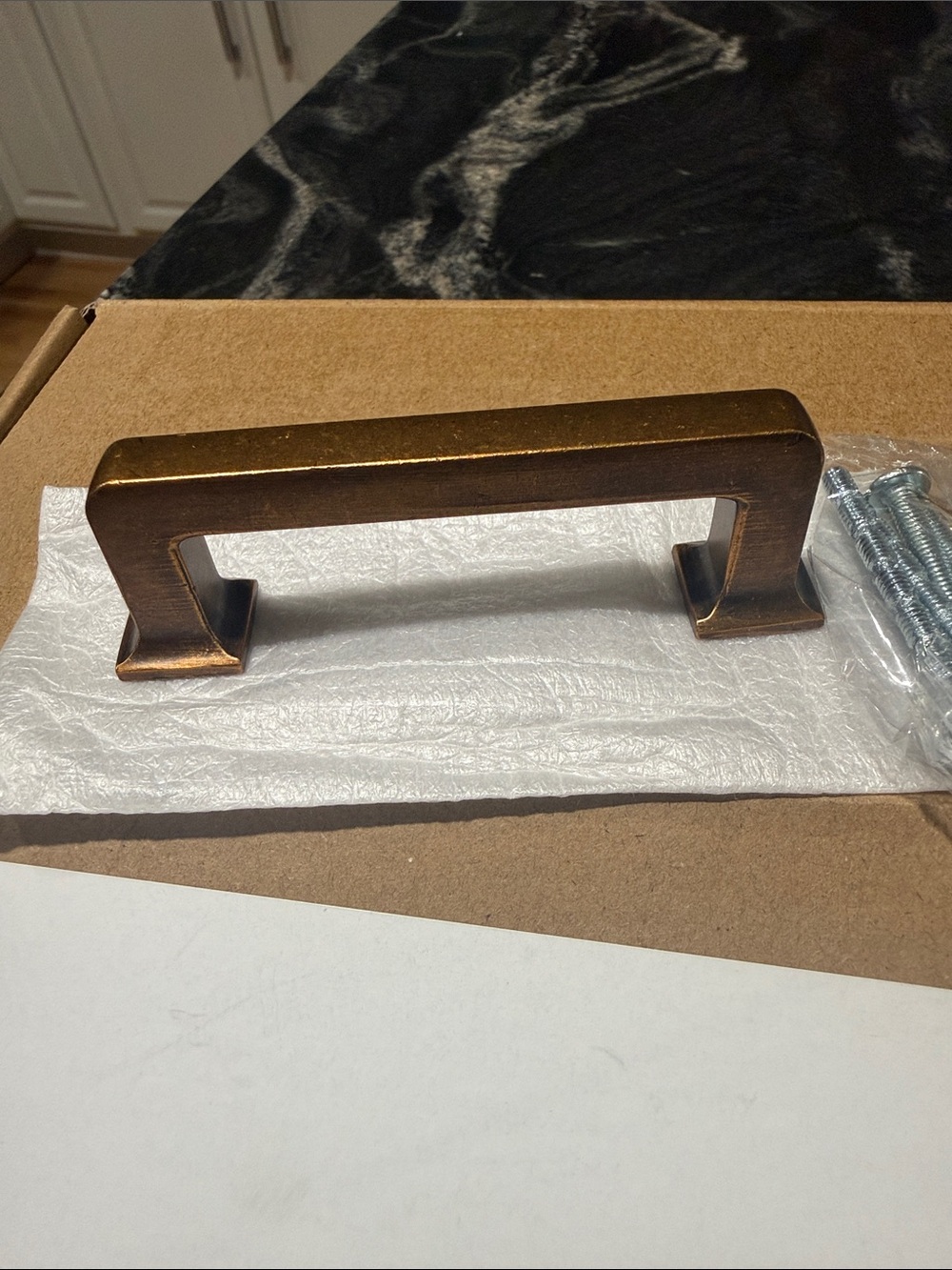 10-Pack Solid Hardware Pulls with Antique Exterior Brass Finish